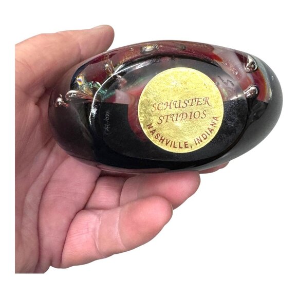 New Ron Schuster Md Dichroic Amber Flame Sculpture Studio Art Glass Paperweight - Picture 3 of 9